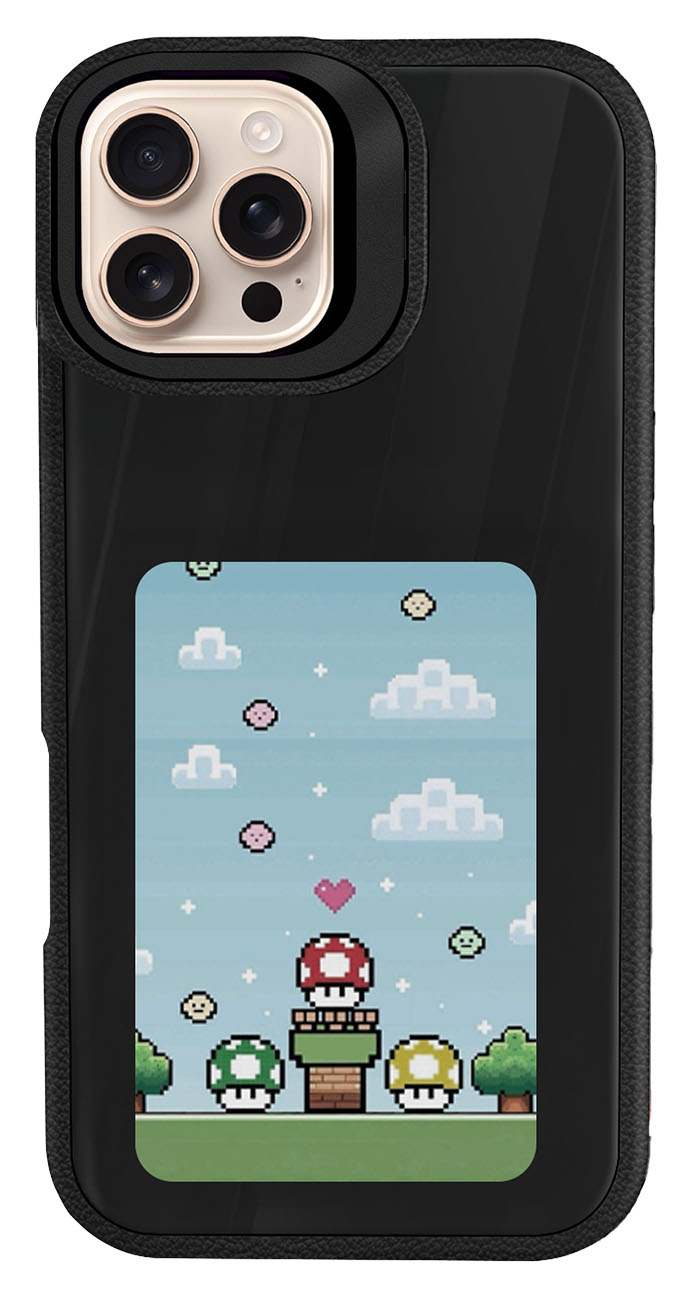 NFC Case for iPhone 16 Pro / With E-Ink Display / App Control / Built-in Stand / Black