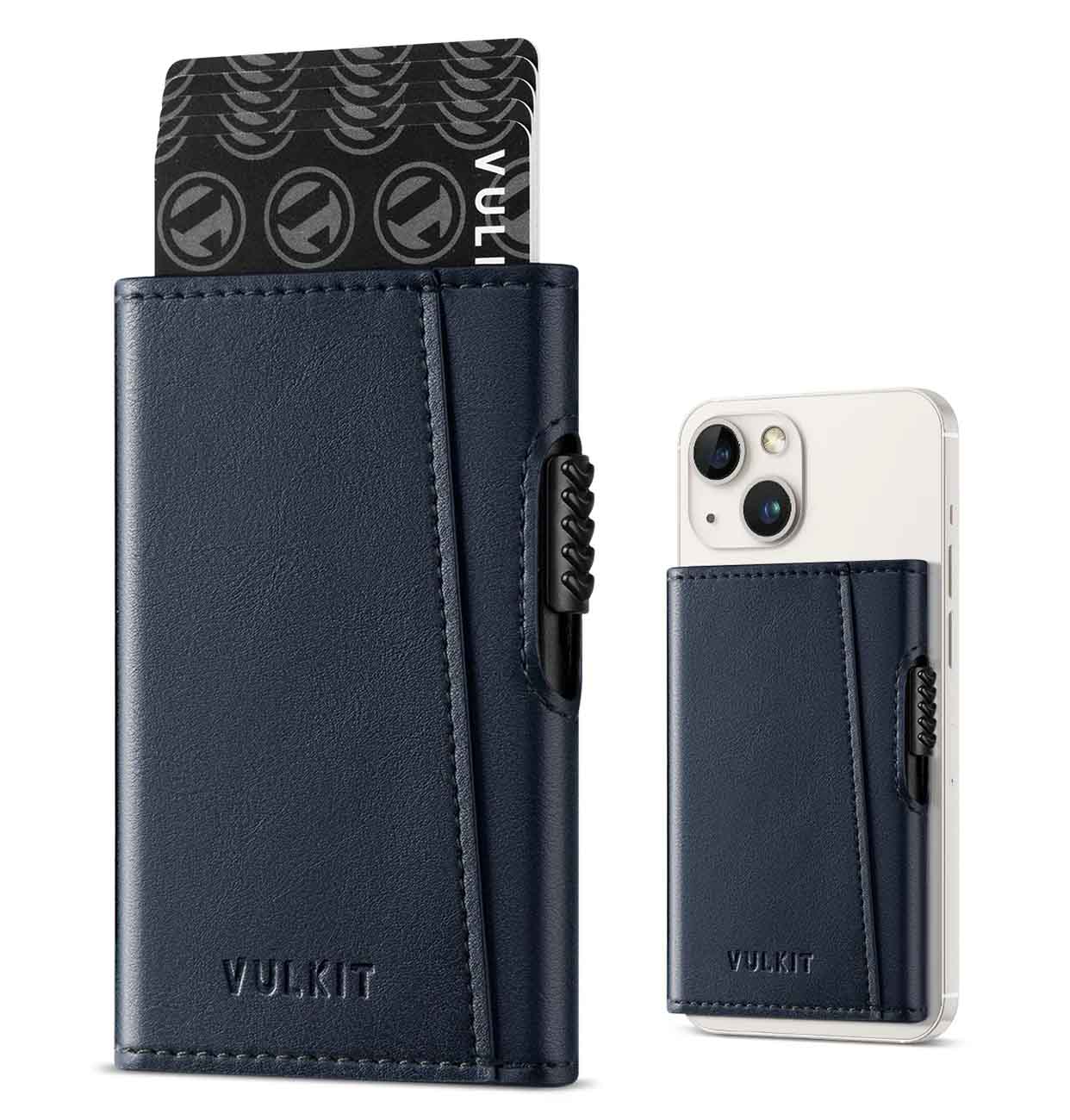VULKIT Card Holder / RFID Protection / Support MagSafe / Holds 5 to 7 Cards / Navy