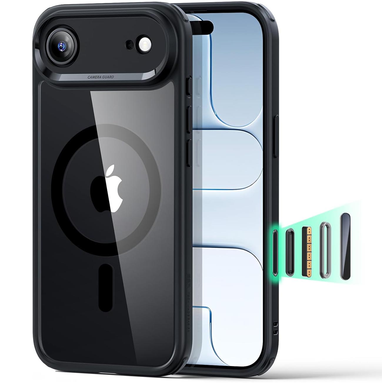 ESR Classic Hybrid Case for iPhone 17 Air / Drop-Resistant / MagSafe Compatible / Clear Black