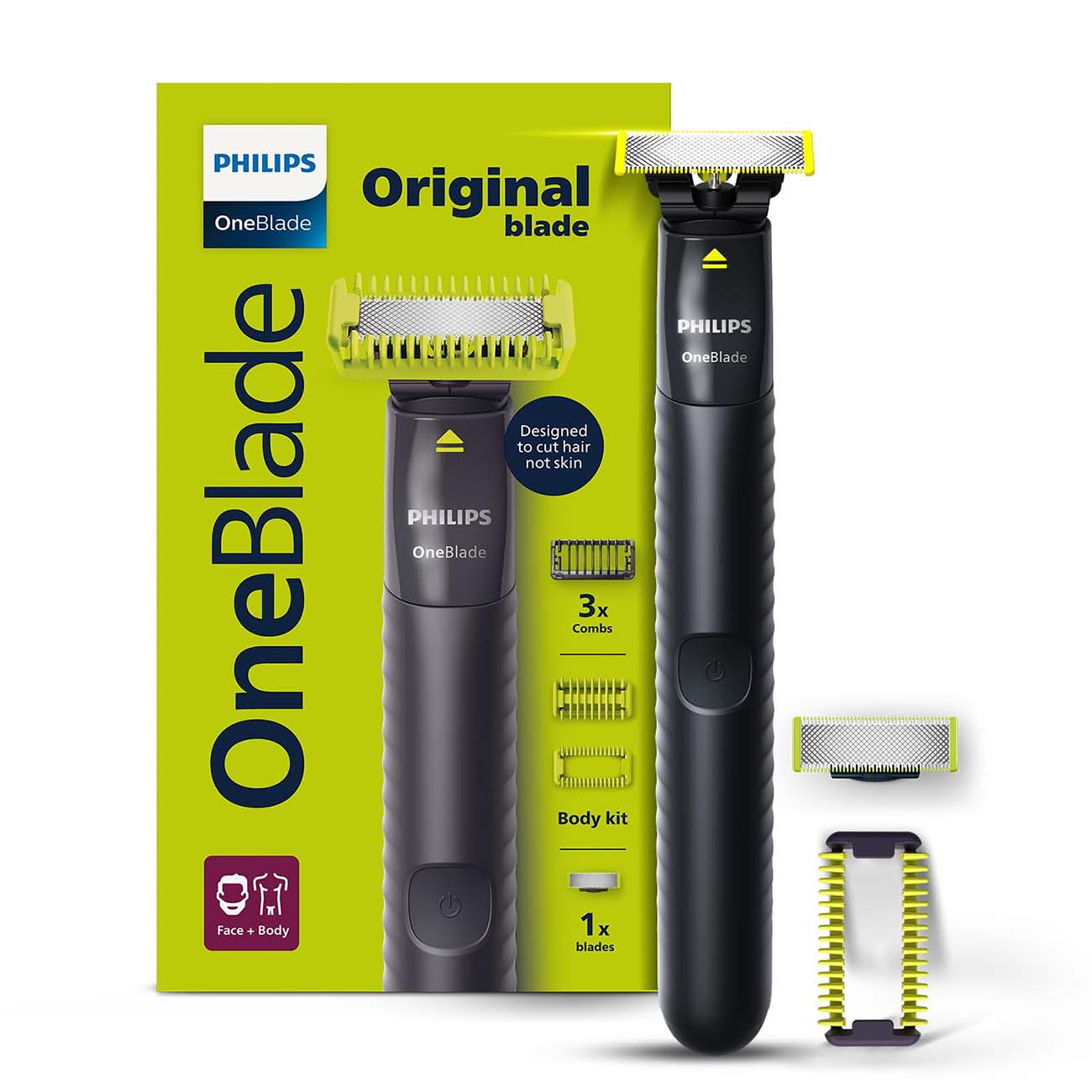 Philips OneBlade Cordless Trimmer / for Face & Body / Waterproof / Suitable for Sensitive Skin