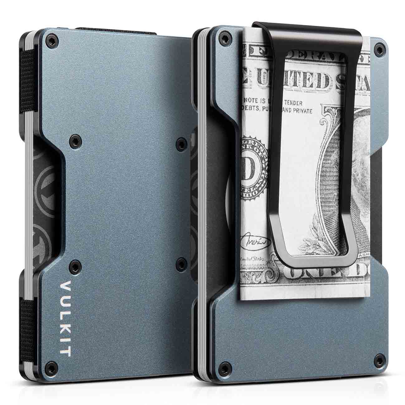VULKIT Card Holder / RFID Protection / Holds Up to 15 Cards / Grey