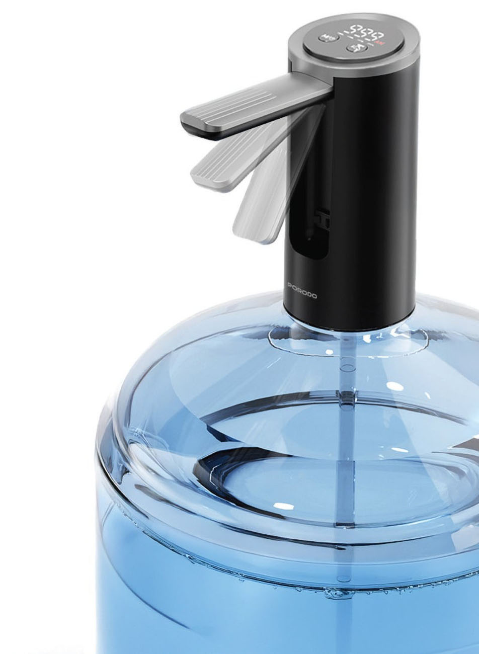 موزع ماء ذكي من بورودو / يعمل بالبطارية / مع شاشة رقمية / قابل للطي