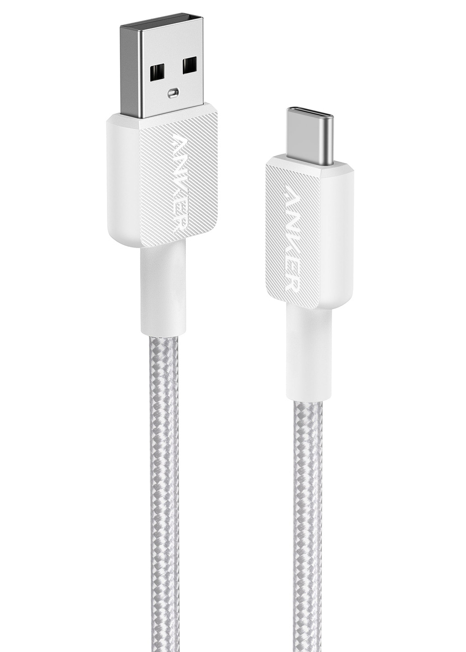 Anker 322 USB to USB-C Braided Cable / White / 1 meter