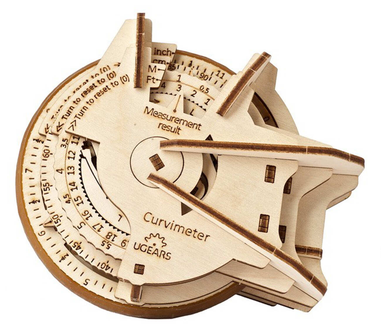 Ugears Educational Assembly Game / Wooden Pieces / Beautiful 3D Design / Curvimeter