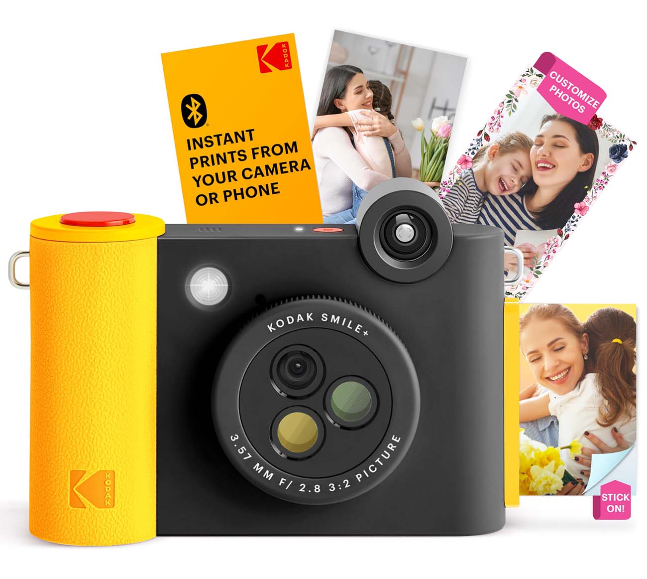 كاميرا Smile بلس الفورية من Kodak / كاميرا + طابعة / تحكم من الجوال / ورق 2x3 انش / اسود