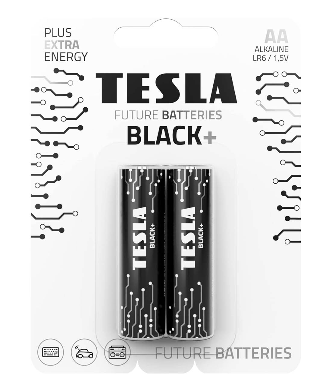 بطارية TESLA Black بلس نوع AA / حزمة من 2
