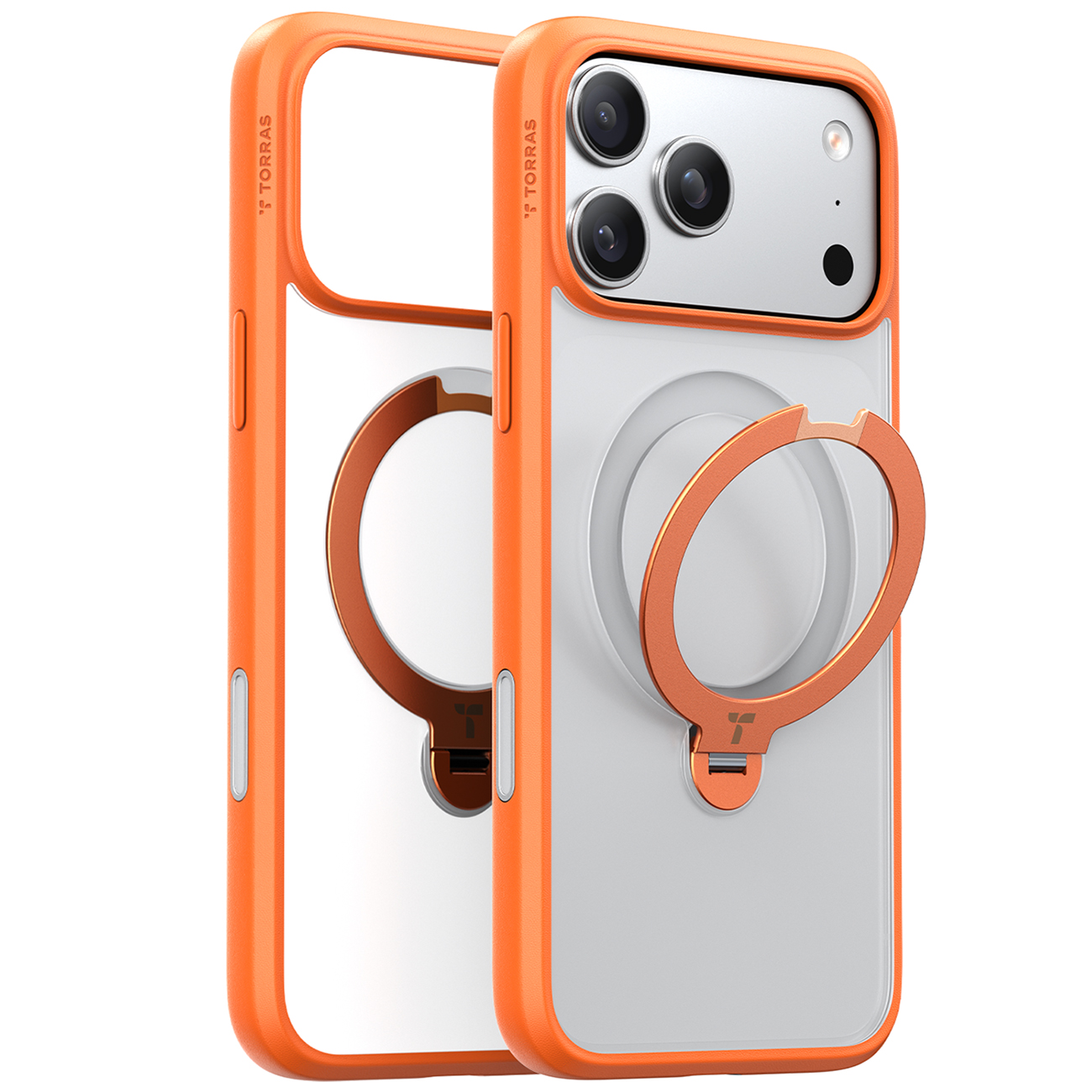 Torras Ostand Spin Case for iPhone 17 Pro Max / MagSafe Compatible / Built-in Grip / Orange
