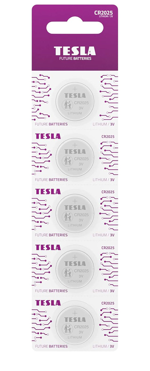 بطاريات ليثيوم من TESLA نوع CR 2025 / حزمة من 5 بطاريات