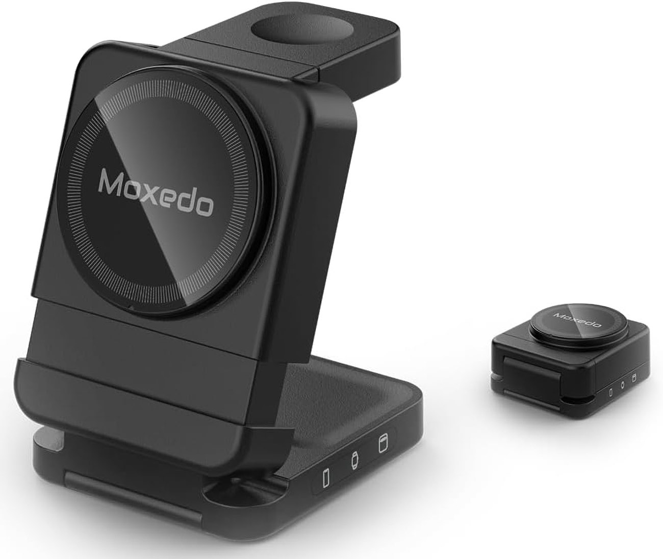 ستاند و شاحن من Moxedo / قابل للطي / يشحن الجوال + الساعة + الايربودز / يدعم MagSafe