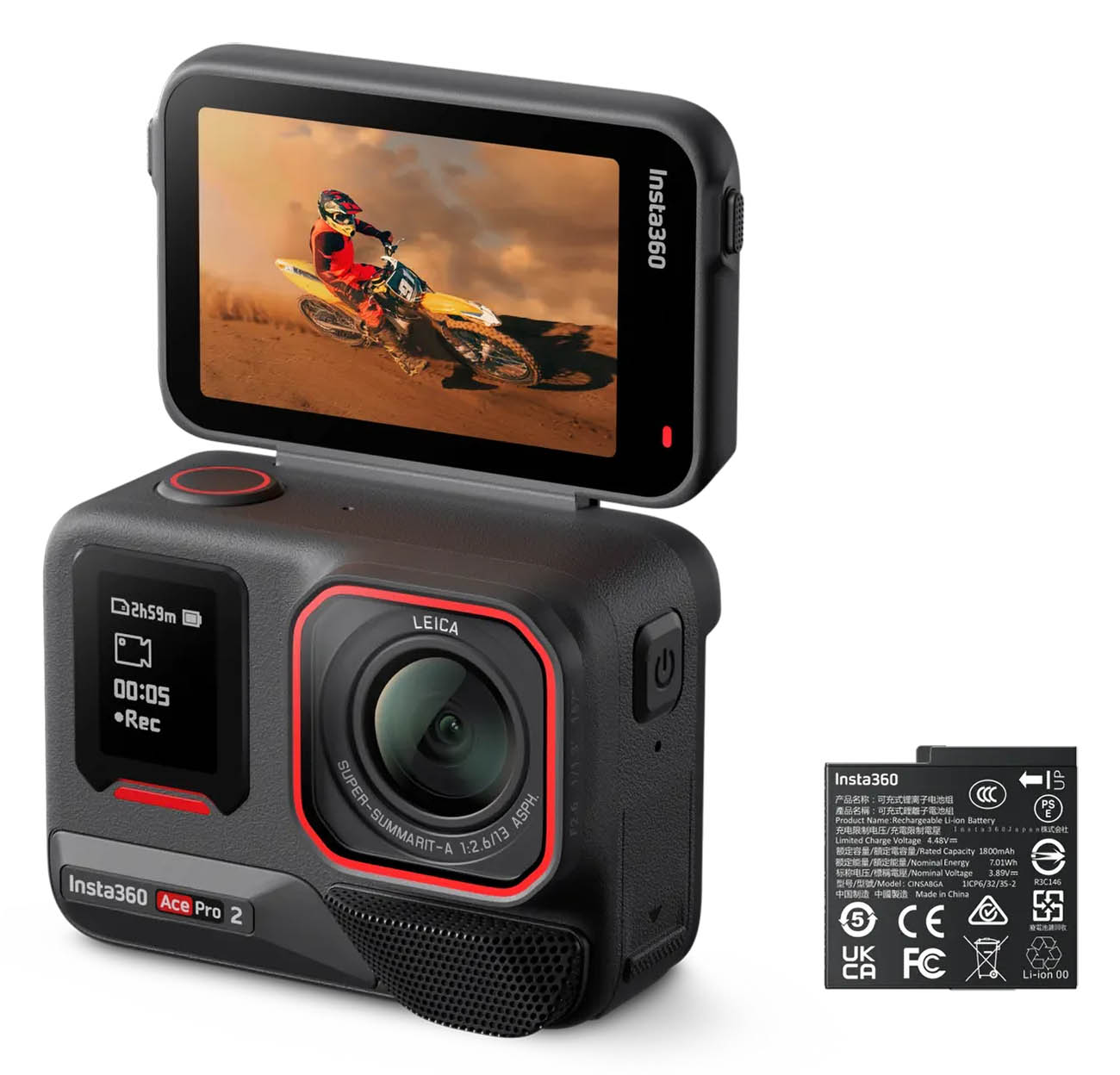 Insta360 Ace Pro 2 Action Camera / 8K Resolution / Smart Tracking + Touchscreen / Waterproof