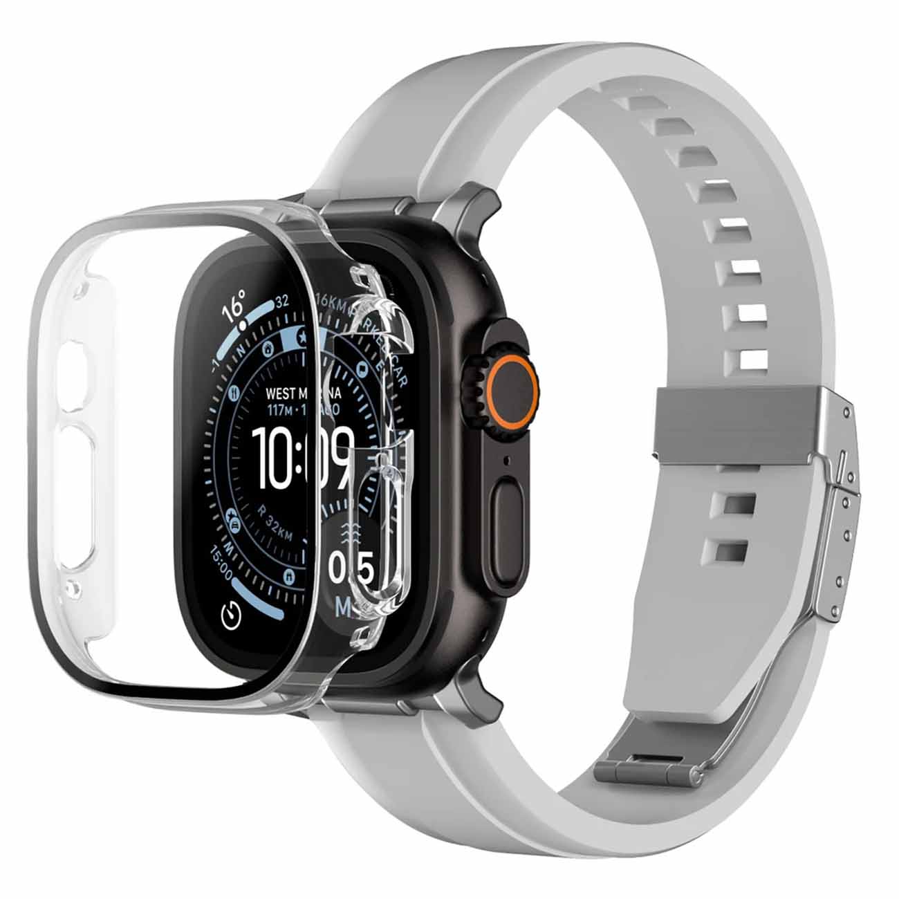 AmazingThing Radix Case for Apple Watch Ultra 3 / Size 49 / Drop & Scratch Protection / Clear