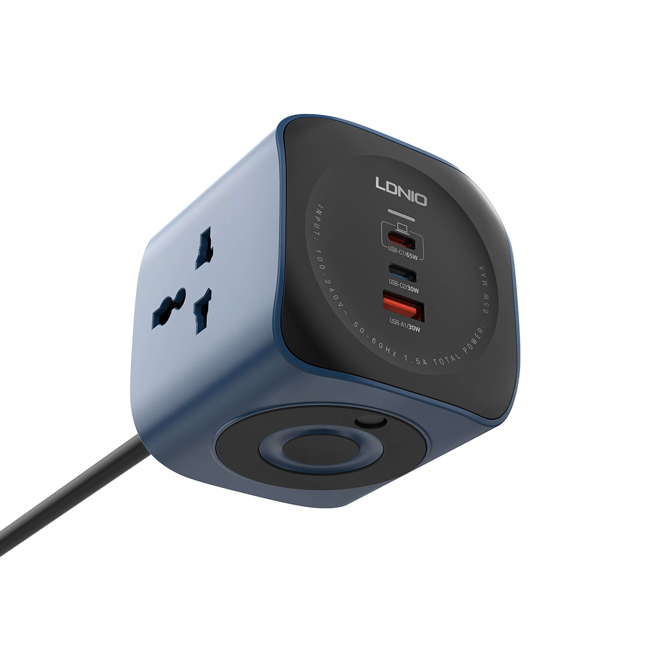 LDNIO Power Strip / With 3 AC Sockets + 2 Type-C Ports + 1 USB Port ...
