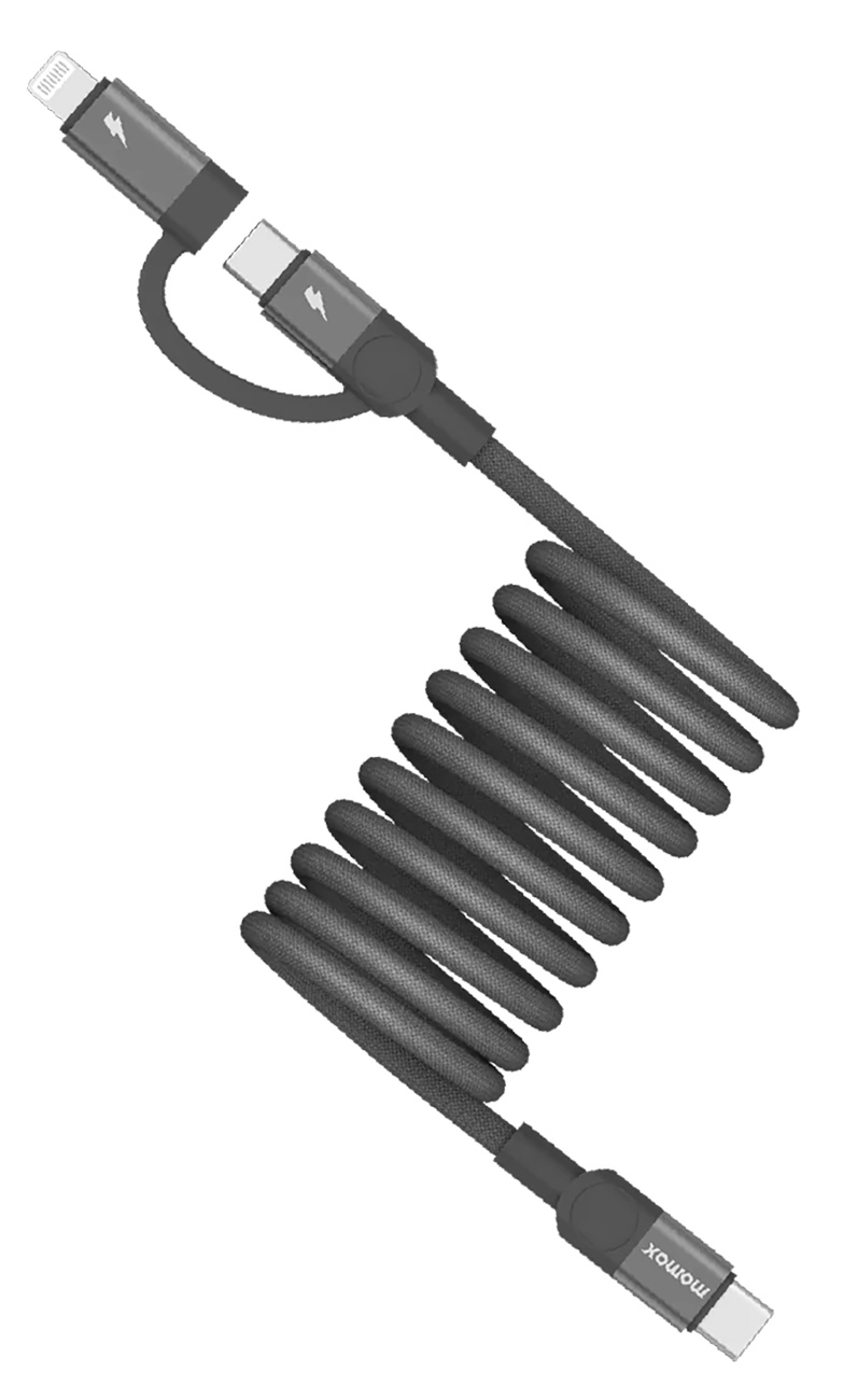 واير Momax Mag.Link المغناطيسي / نوع تايب سي الى تايب سي و Lightning / قوة 60 واط / طول 2 متر / اسود