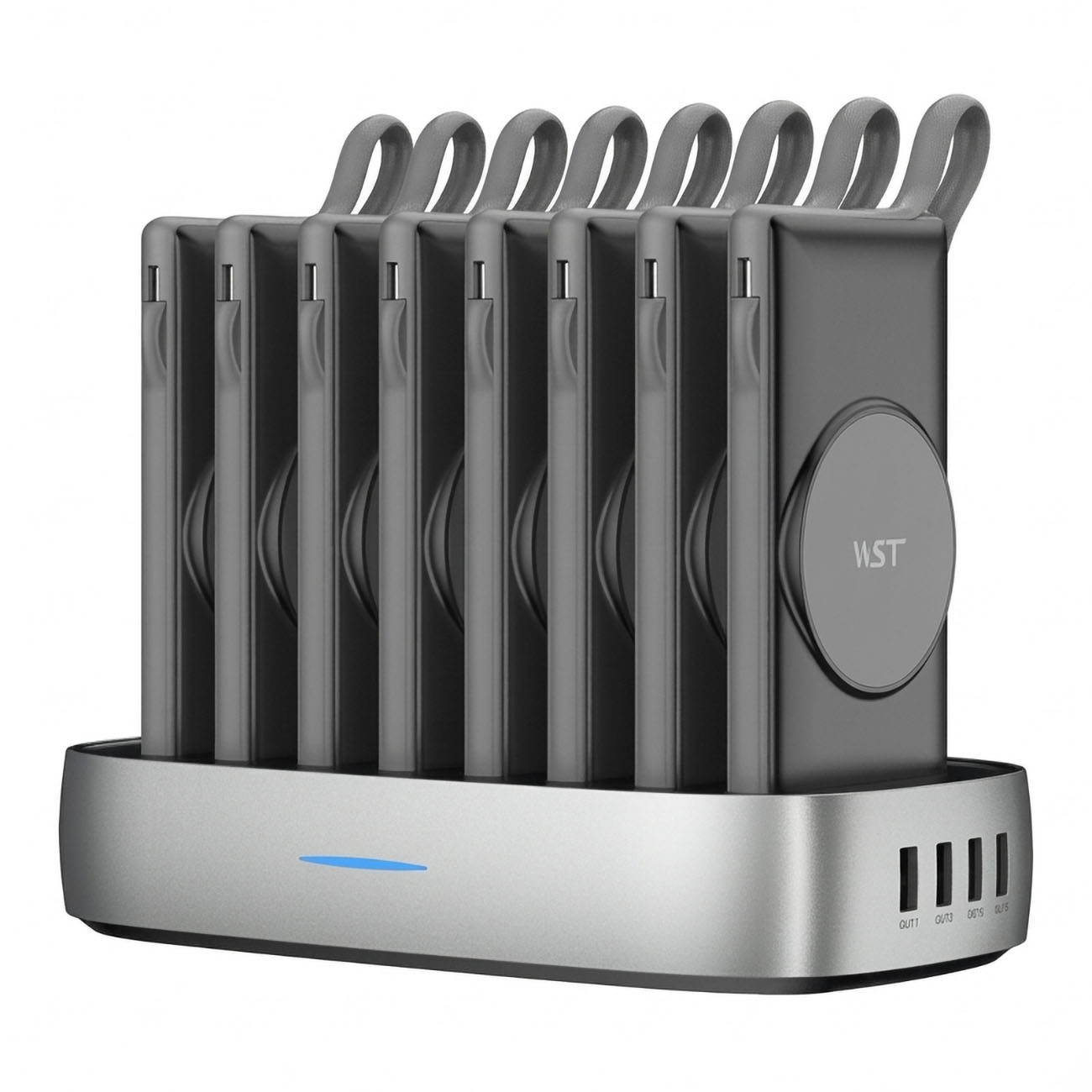 WST 8-in-1 Power Bank Docking Station / 10,000mAh Capacity / Supports Wireless Charging / Black