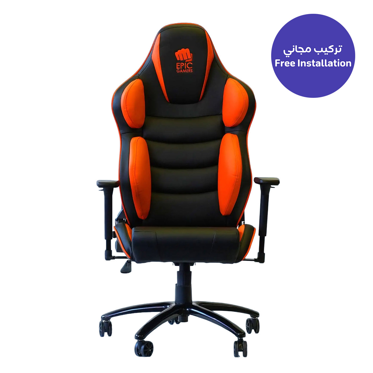 Epic Victory Series Gaming Chair / Premium Leather / Black & Orange