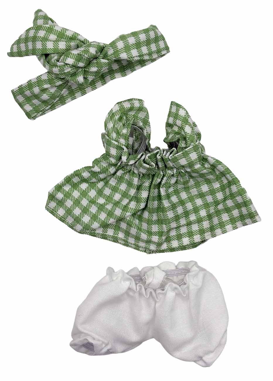 Labubu Outfit / Dress Design / Green & White