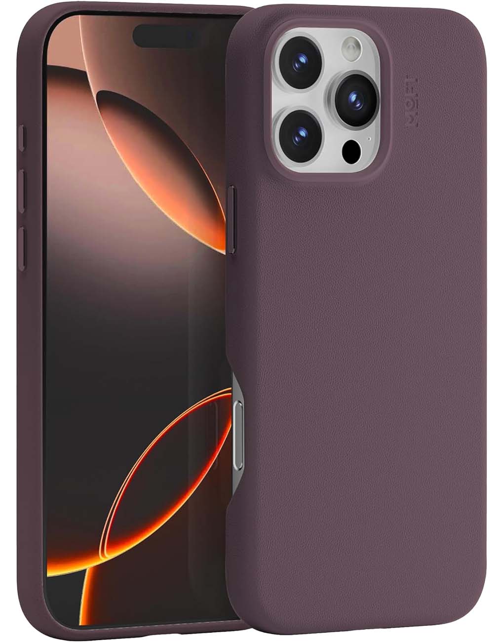 Moft Snap Case for iPhone 16 Pro / Drop Resistant / MagSafe / Vegan Leather / Blackberry