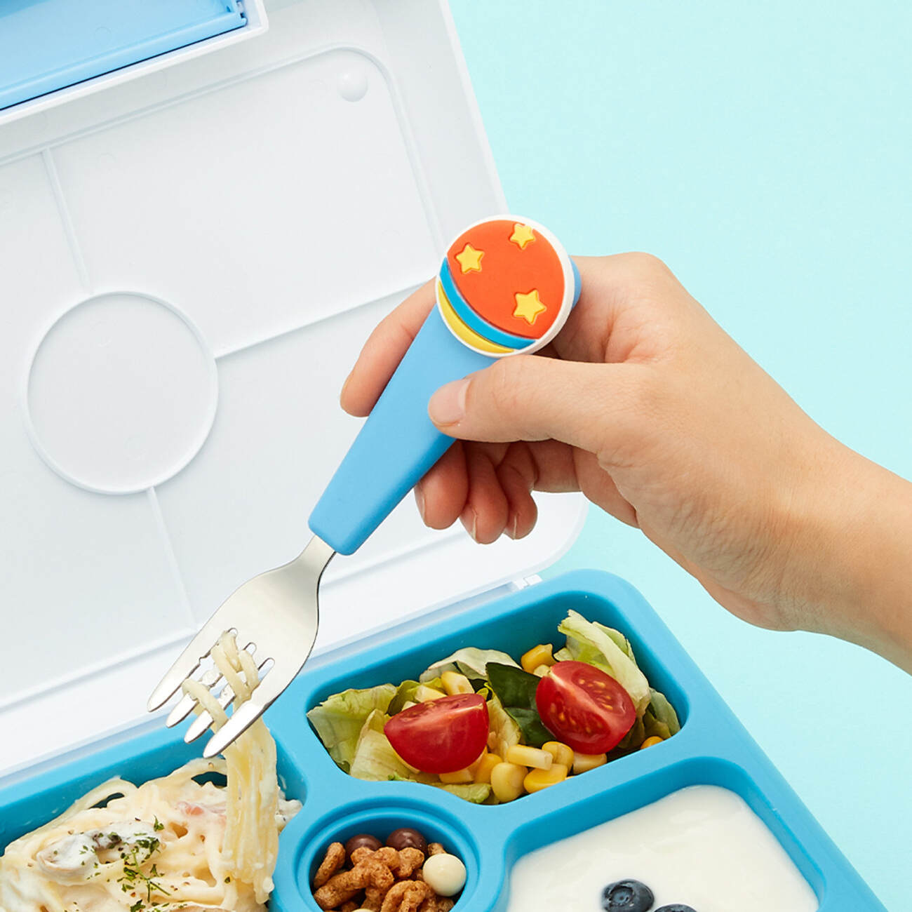 ملعقة و شوكة FlexWarez للاطفال من Flex & Lock / ازرق