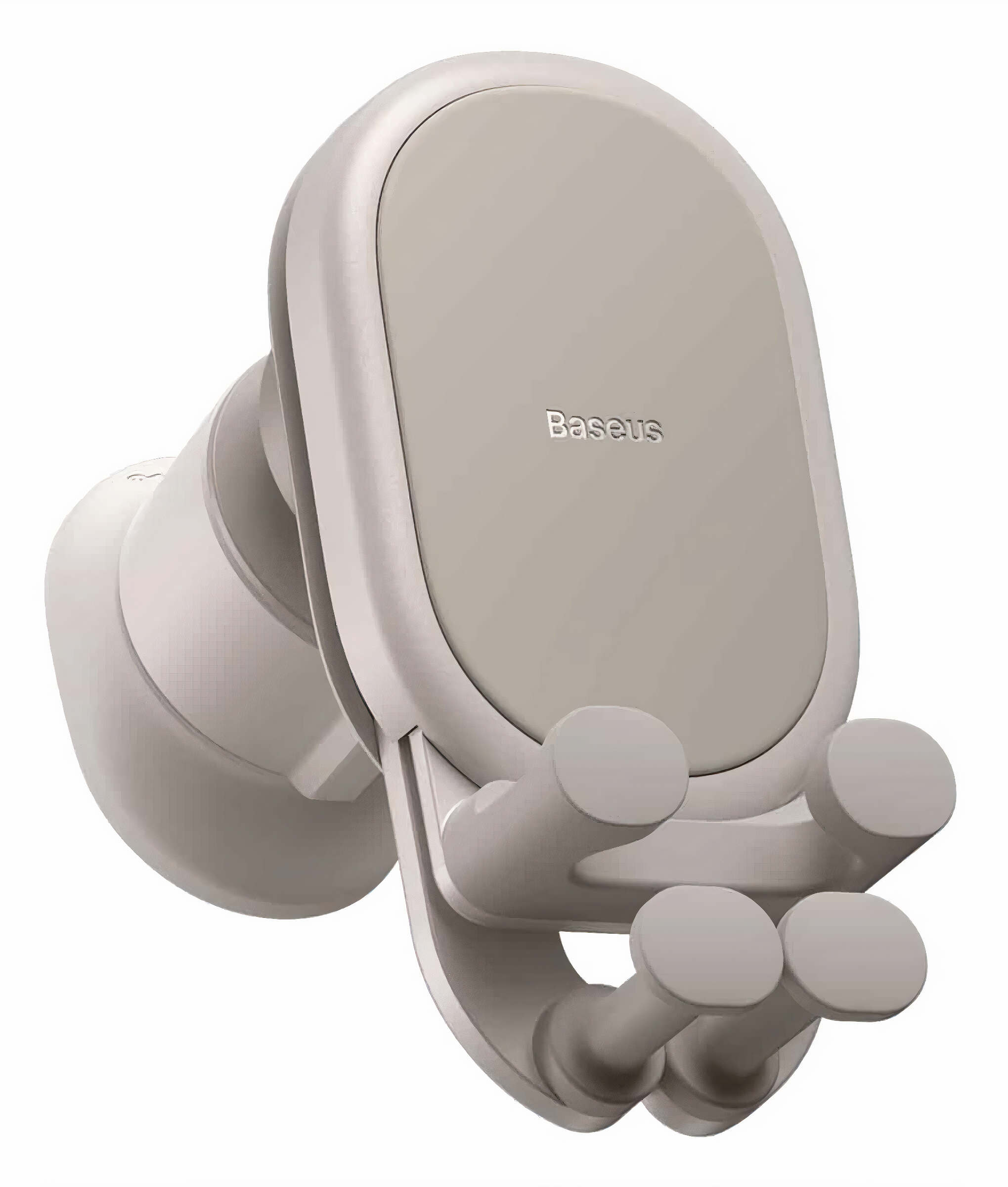 ستاند مغناطيسي للجوال من بيسوس / يثبت في مكيف السيارة / شاحن لاسلكي / لون Creamy White