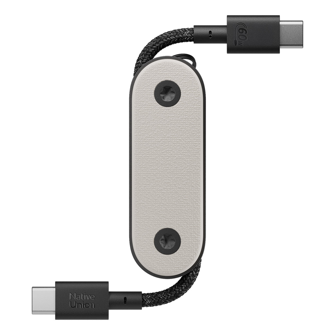 واير متنقل من Native Union / نوع تايب سي الى تايب سي / قوة 60 واط / تصميم ميدالية مفاتيح / Sandstone