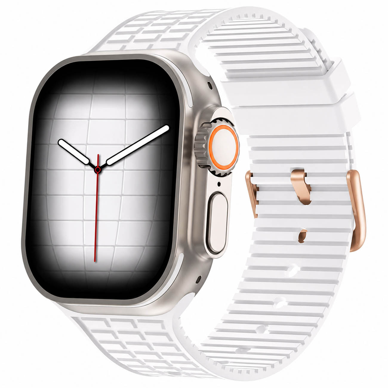 974Bands Sport Silicone Apple Watch Band / Size 44 / 45 & Apple Watch Ultra / White