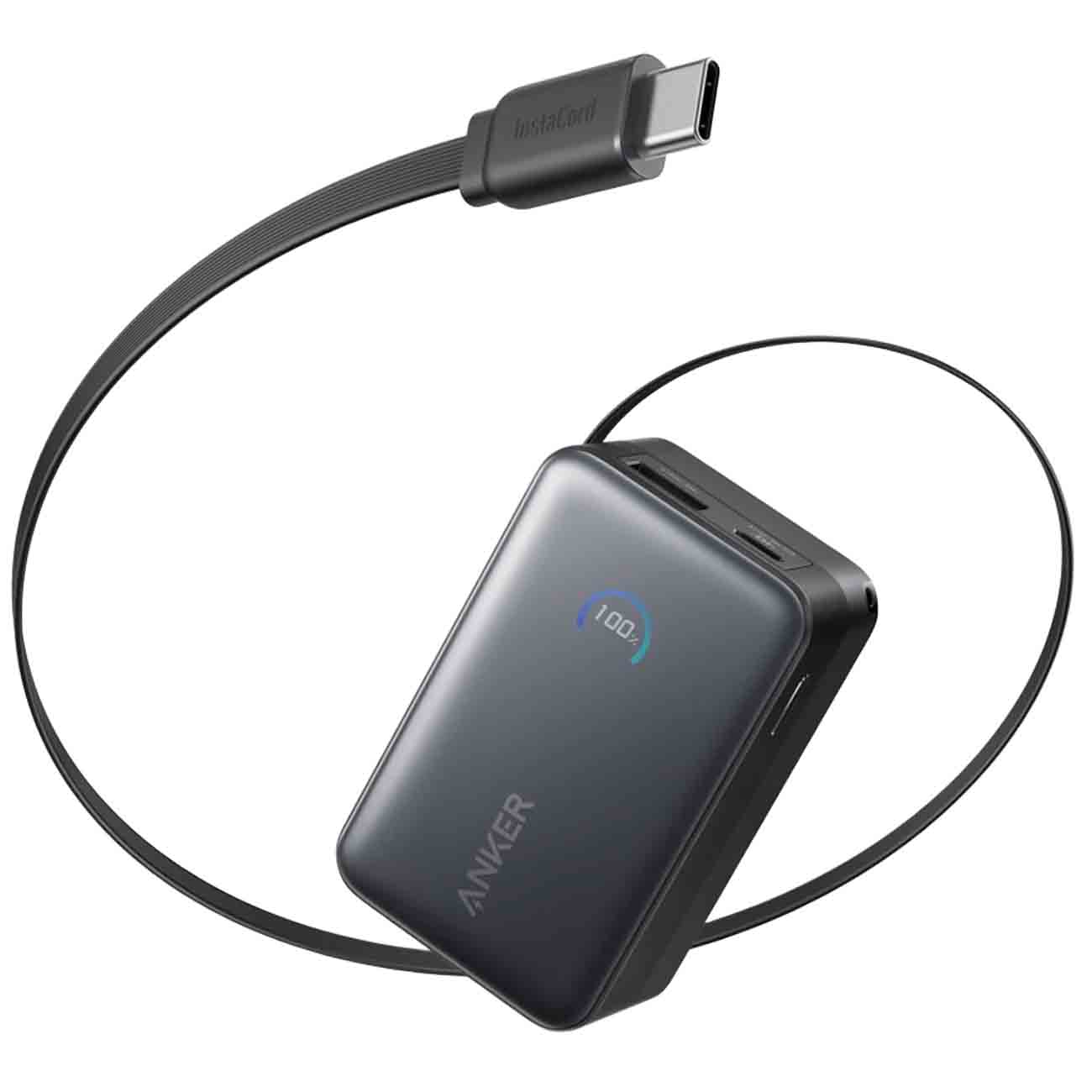 Anker Nano Power Bank / 10,000 mAh / Built-in USB-C Cable / 45W Output