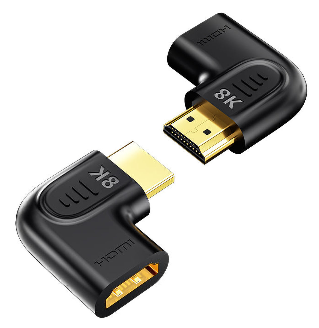 قطعة لتحويل مدخل HDMI الى مخرج HDMI من يونيتك / زاوية 90 و 270 / دقة 8K / تصميم مسطح 