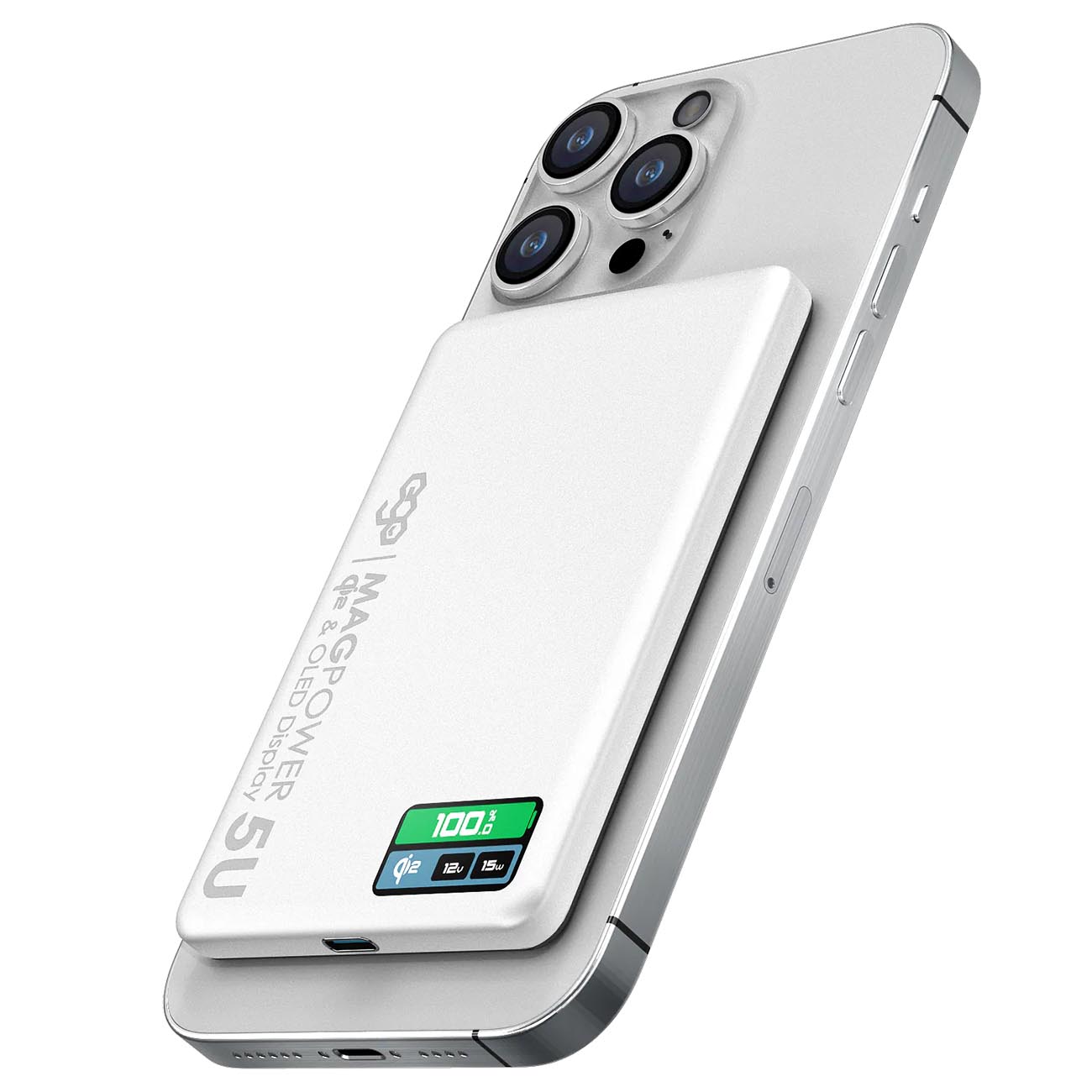 EGO MagPower 5U Magnetic Power bank / 5000 mAh Capacity / MagSafe Compatible / White