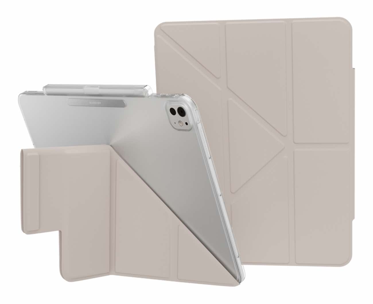 كفر MagEasy لايباد برو حجم 13 انش اصدار 2024 / ستاند مدمج / ضد الطيحات / لون Starlight White