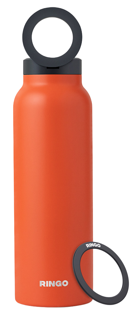Ringo Bottle with Phone Stand / 946ml Capacity / Keeps Drinks Hot & Cold / Orange