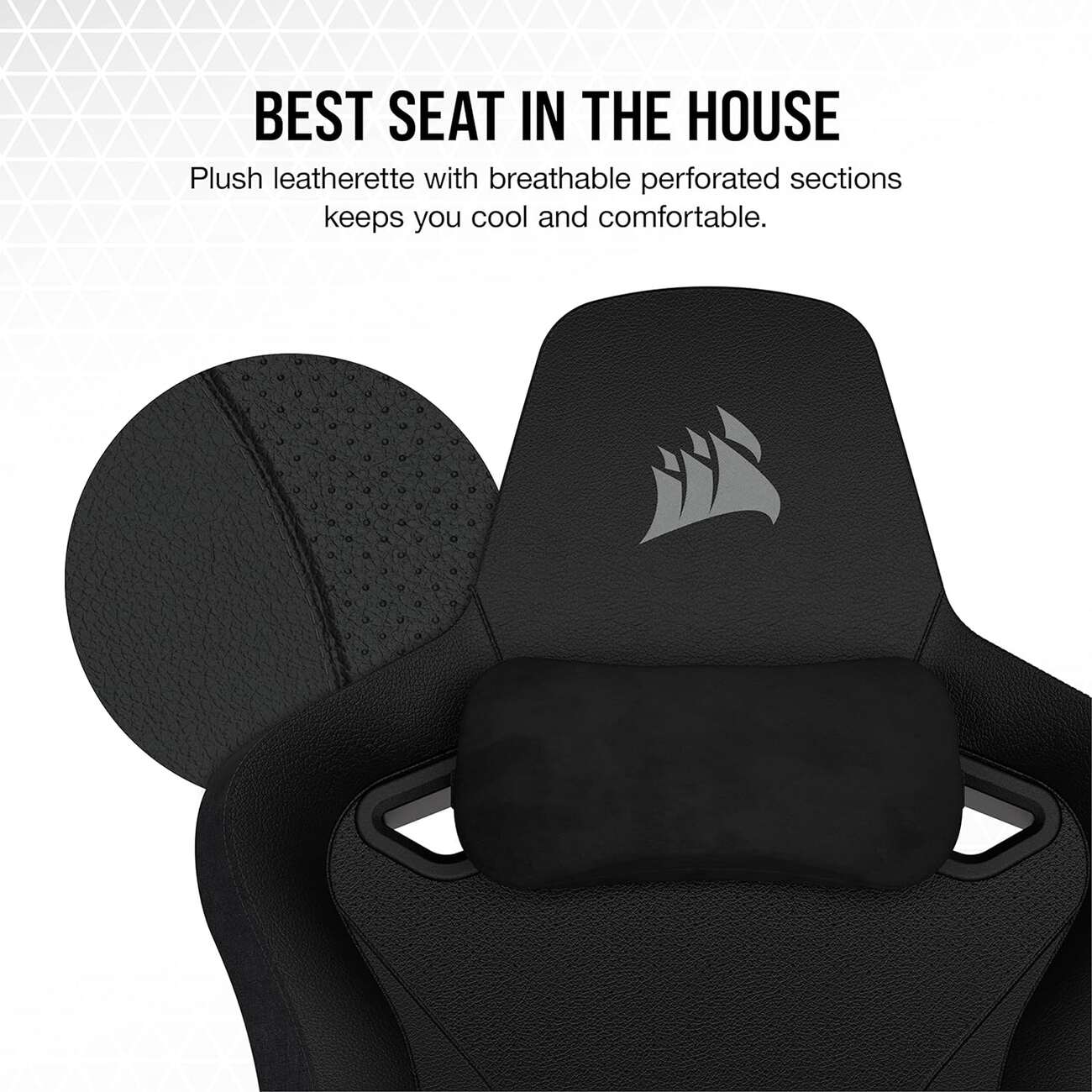 Corsair TC200 Gaming Chair / Luxurious Leather / Black in Qatar