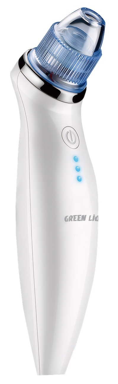 جهاز تنظيف البشرة من جرين / يعمل بالبطارية / شفط قوي 60kPa / علاج بالضوء الازرق / 5 رؤوس اضافية