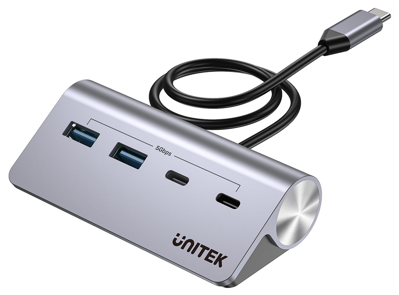 وصلة يونيتك نوع 4 في 1 / تعطيك مدخلين USB + مدخلين تايب سي / سرعة 5Gbps