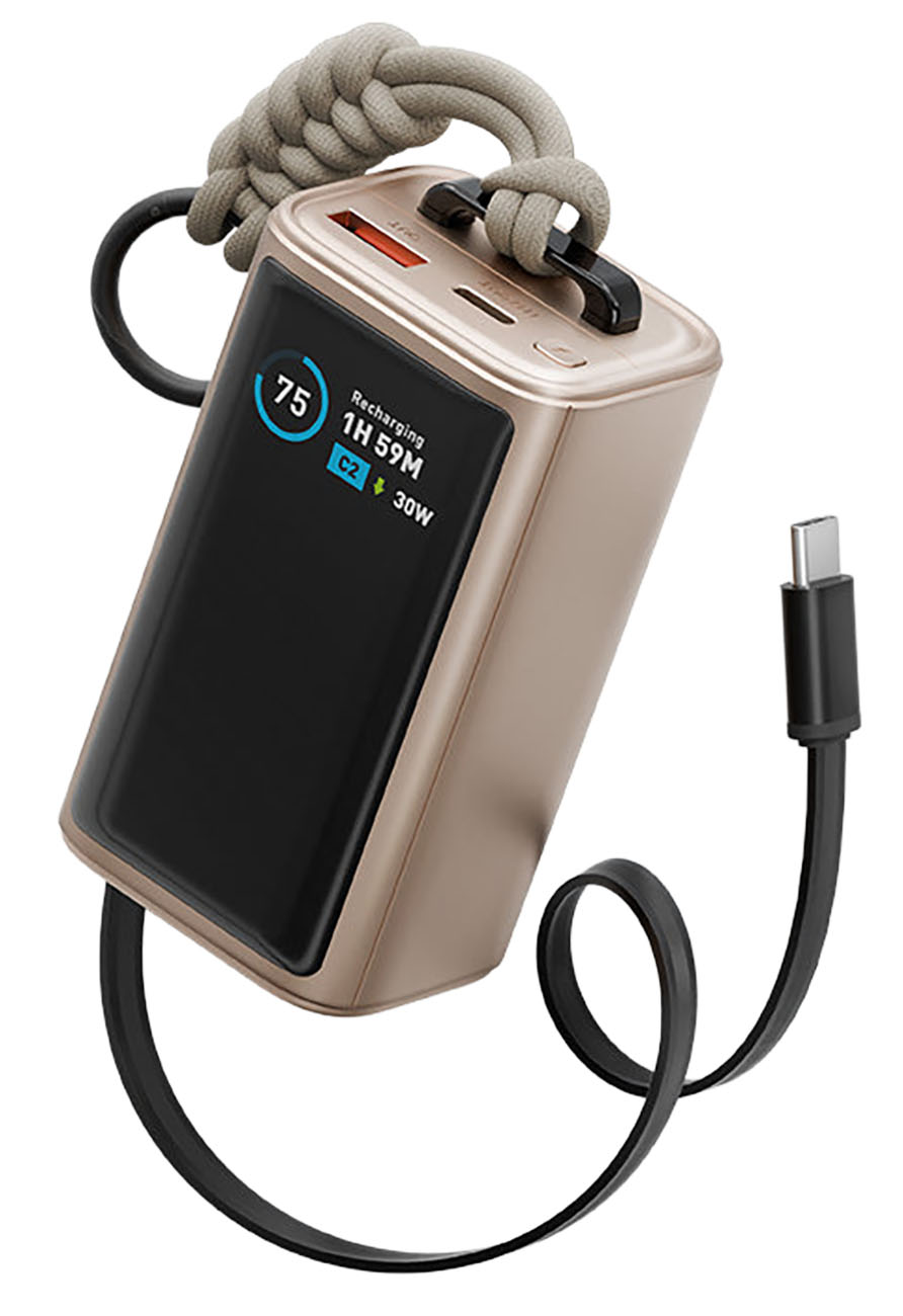 بطارية ComPac Arc من Energea / مدخل تايب سي + USB / واير تايب سي مدمج / سعة 10 الاف mAh / ذهبي