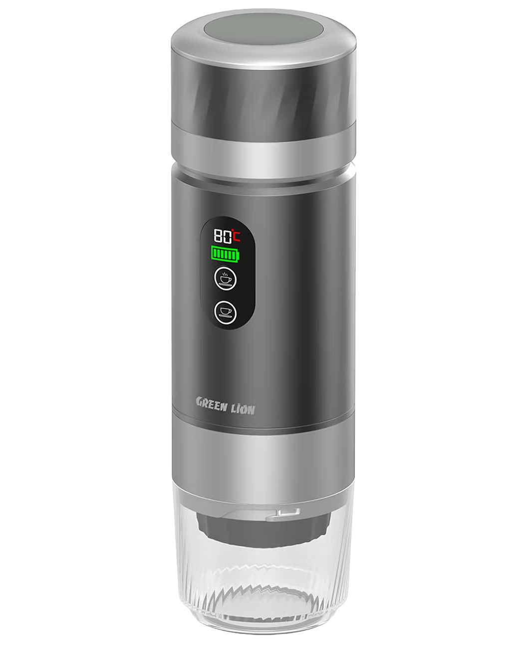 مكينة متنقلة لتحضير القهوة من جرين / قابلة لاعادة الشحن / شاشة LED / تدعم استخدام الكبسولات / رمادي