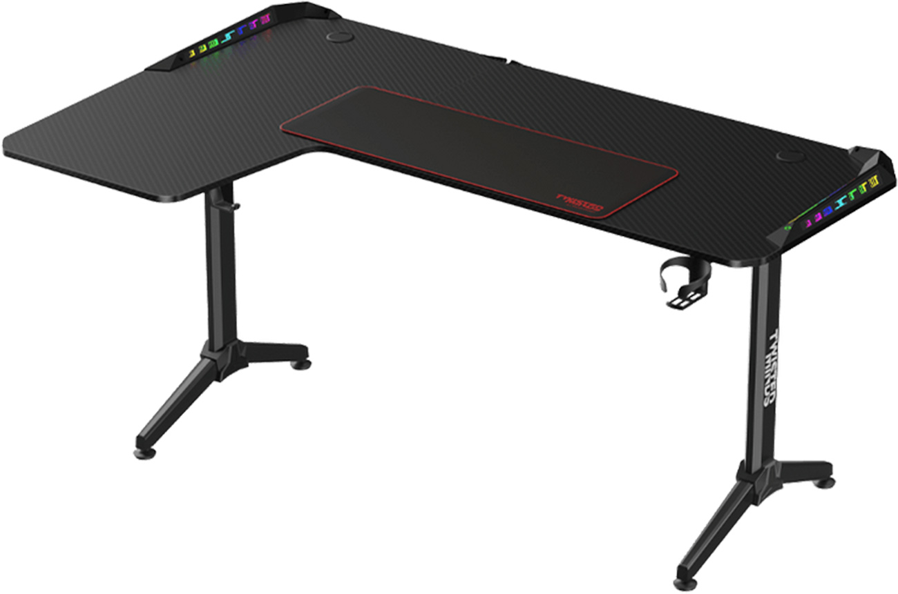 Twisted Minds Warrior Table With Left-Side Corner / With Accessories & RGB Lighting