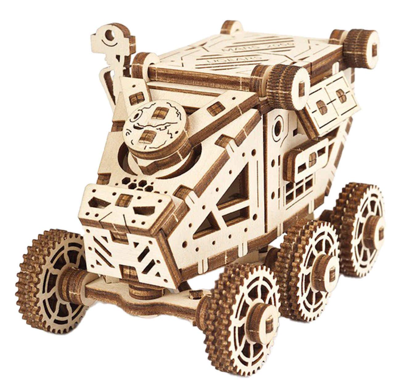 لعبة تركيب ميكانيكية من Ugears / قطع خشبية / تصميم 3D جميل / Mars Buggy