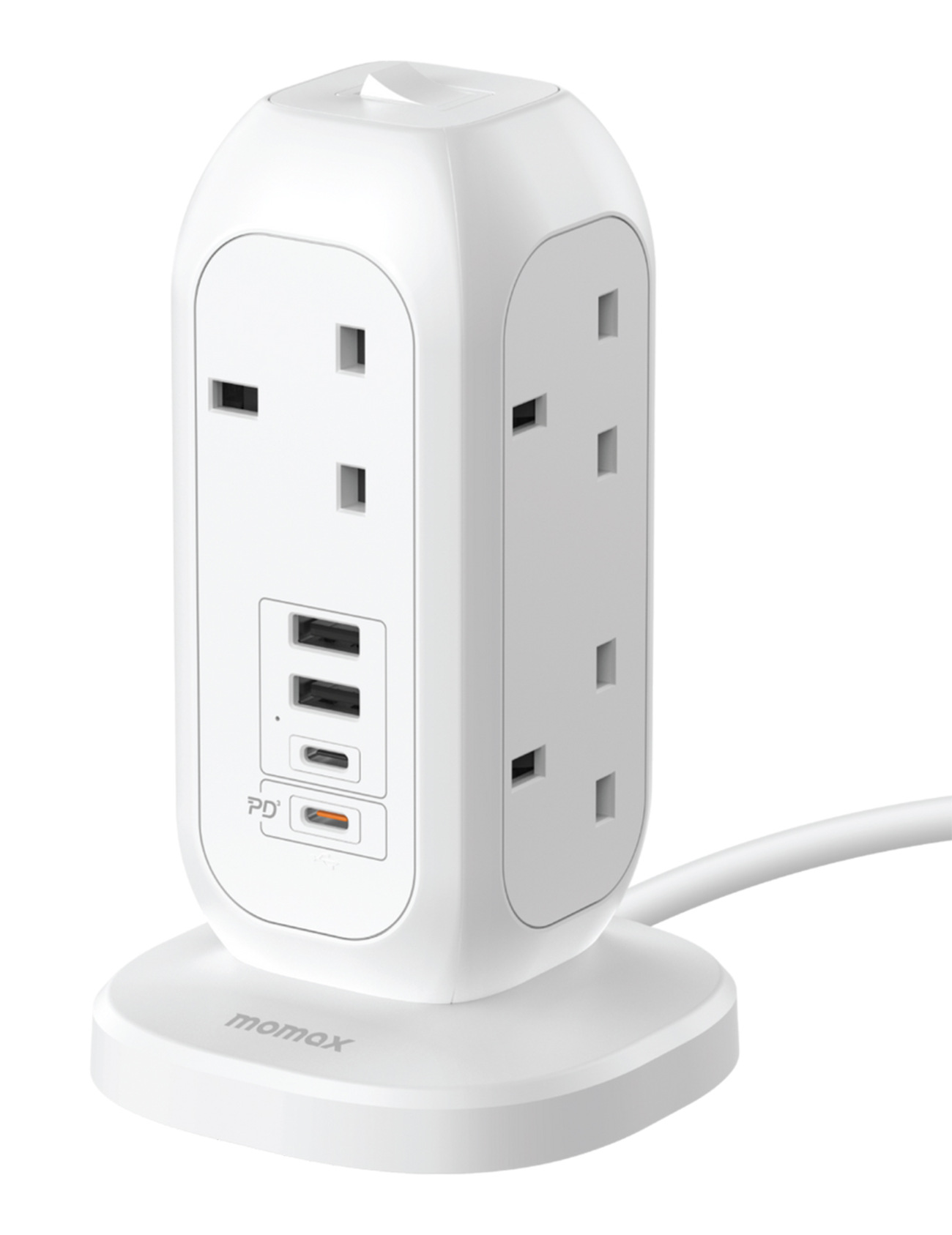 Momax OnePlug Power Strip / 7 AC Ports + 2 Type-C + 2 USB Ports / White