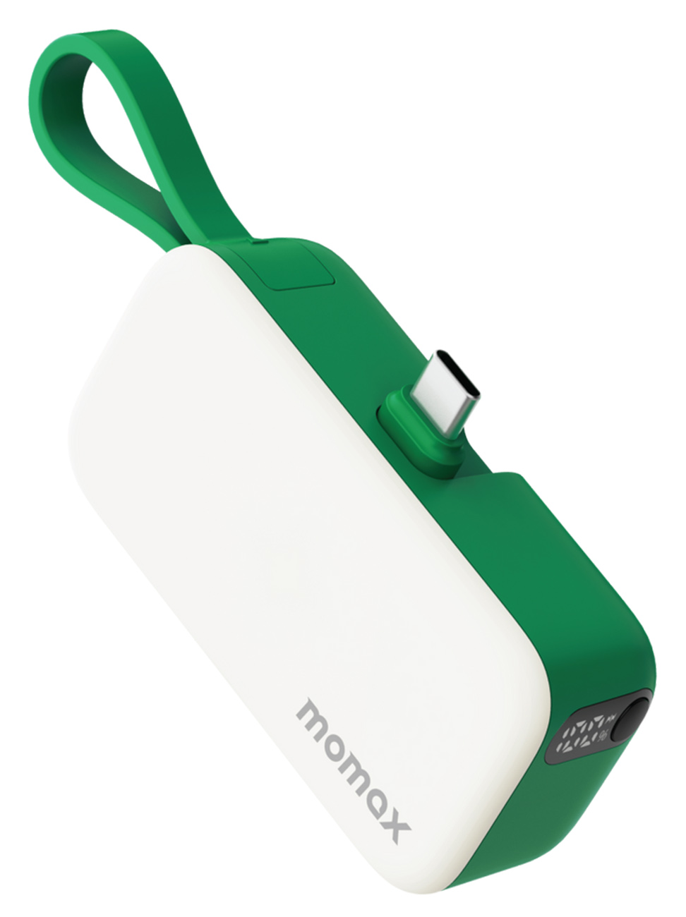 Momax Power Bank 5000 mAh / With Type-C Plug / Built-in Type-C Port + Cable / Green