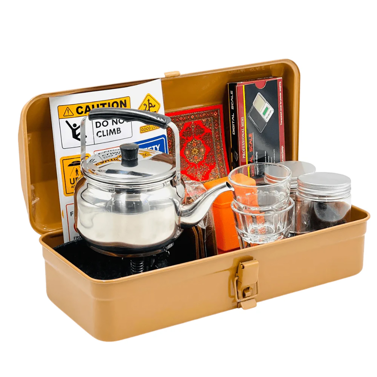 حزمة كاملة لتحضير الشاي من DENX / تصميم 14 في 1 / مع شنطة + معدات 