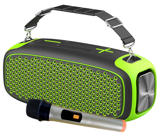 WiWU P16 Max Wireless Speaker / + Wireless Microphone / Works With Bluetooth /  Black & Green