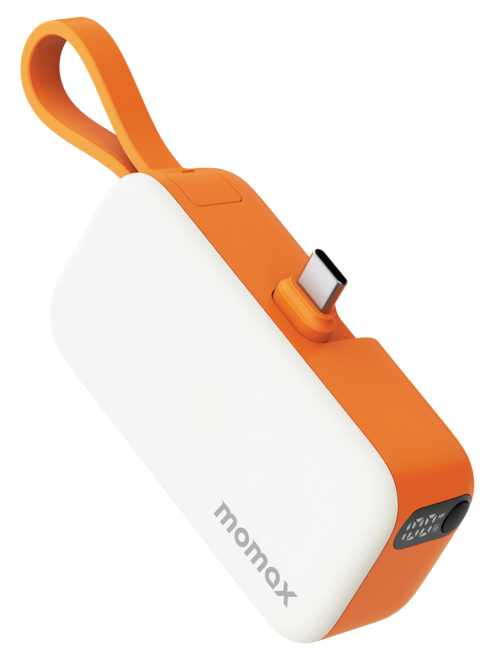 Momax Power Bank 5000 mAh / With Type-C Plug / Built-in Type-C Port + Cable / Orange