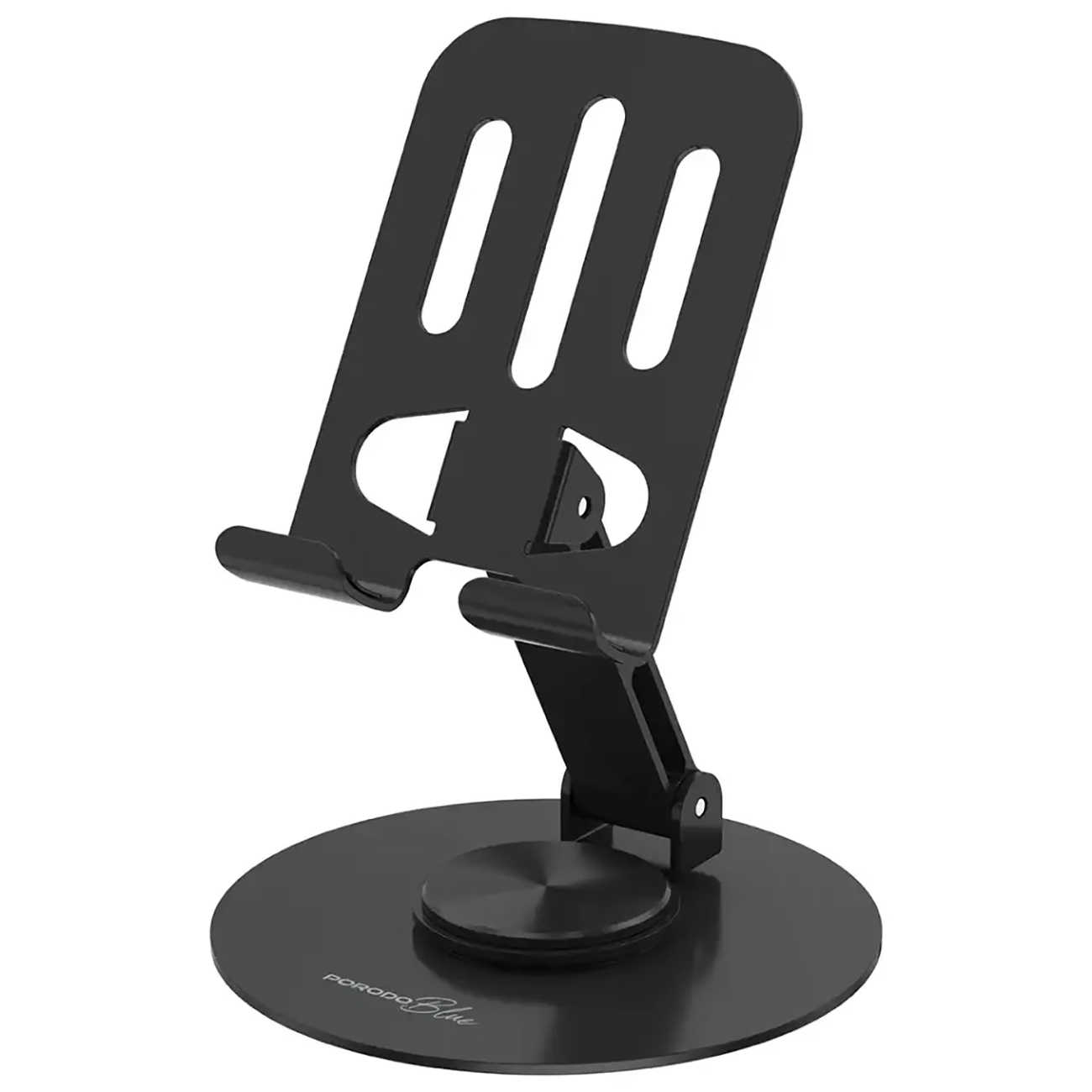 Porodo Desktop Stand for Phone & Tablet / Rotatable & Foldable / Supports Devices Up to 2 kg / Black