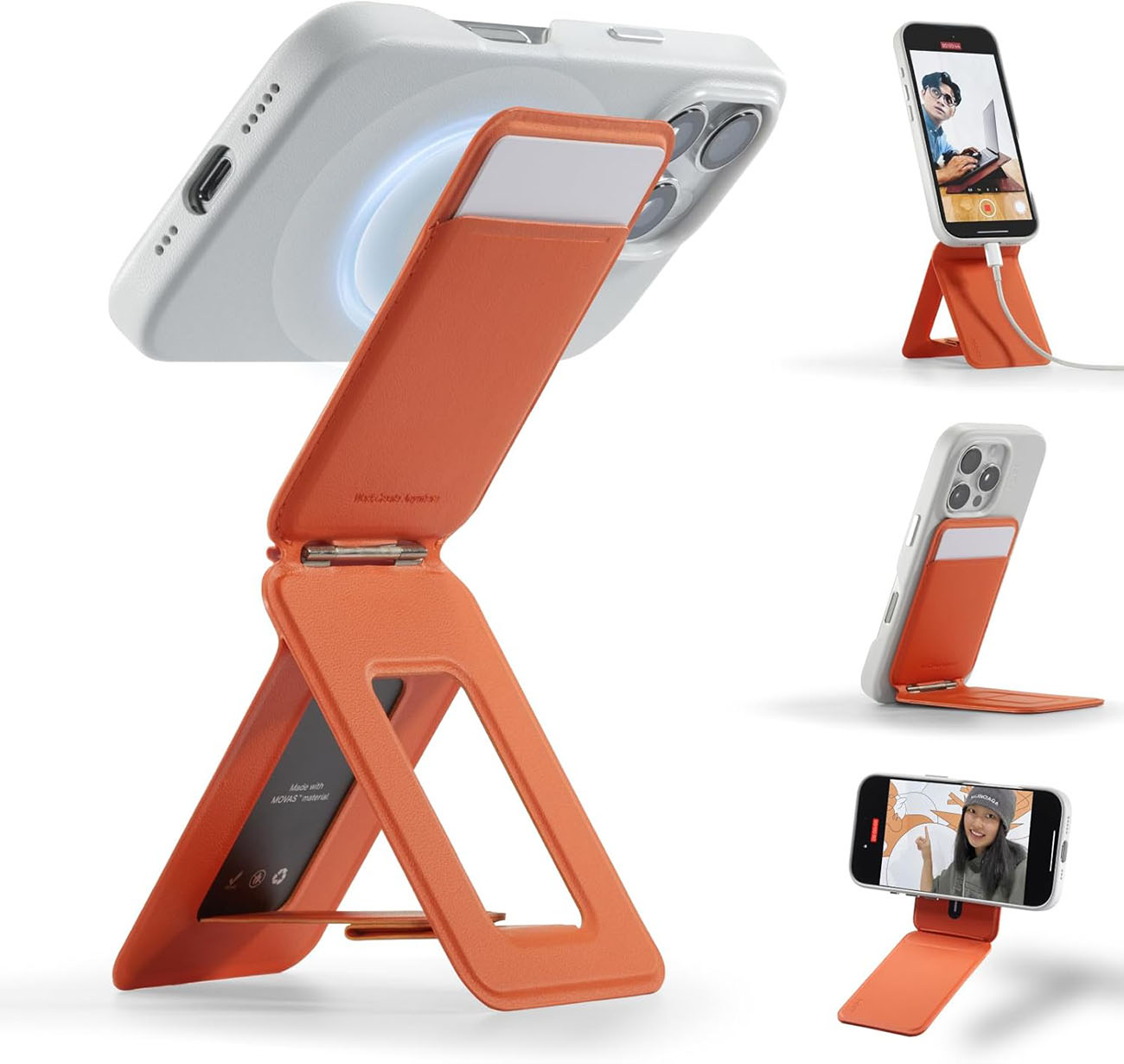 MOFT iPhone Stand & Tripod / Built-in Wallet / Adjustable Angles / Foldable / MagSafe / Sunrise