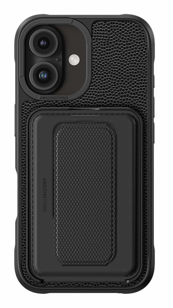 AmazingThing Glamour Case for iPhone 16 Plus / With Stand & Wallet / Support MagSafe / Black