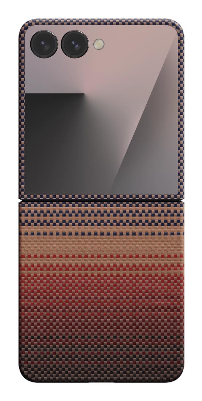 كفر PITAKA لجوال سامسونج جلكسي Z Flip 7 / يدعم MagSafe / نحيف و خفيف / لون Sunset