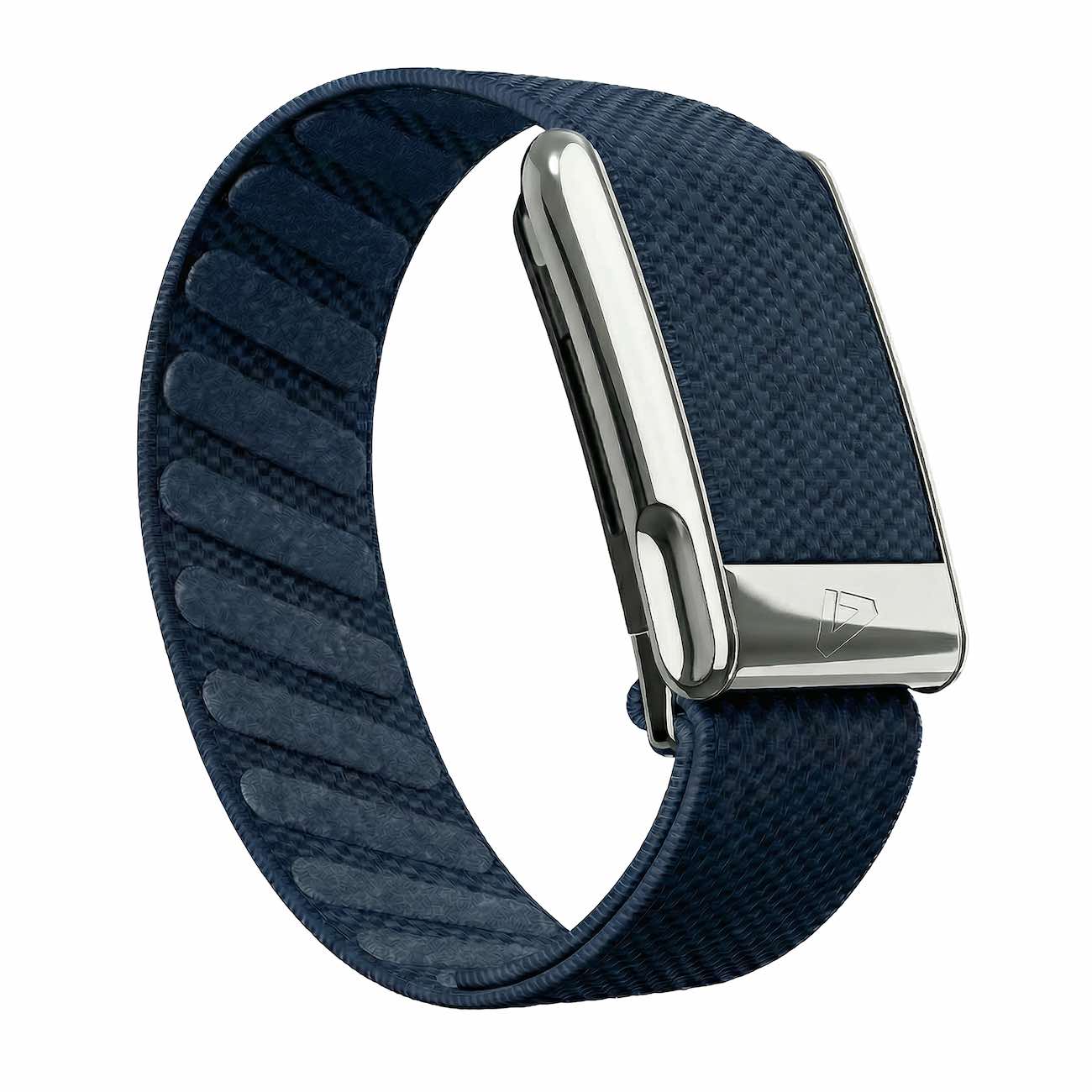 Dash Strap for Whoop 5 MG / Navy Blue with Shiny Silver Frame