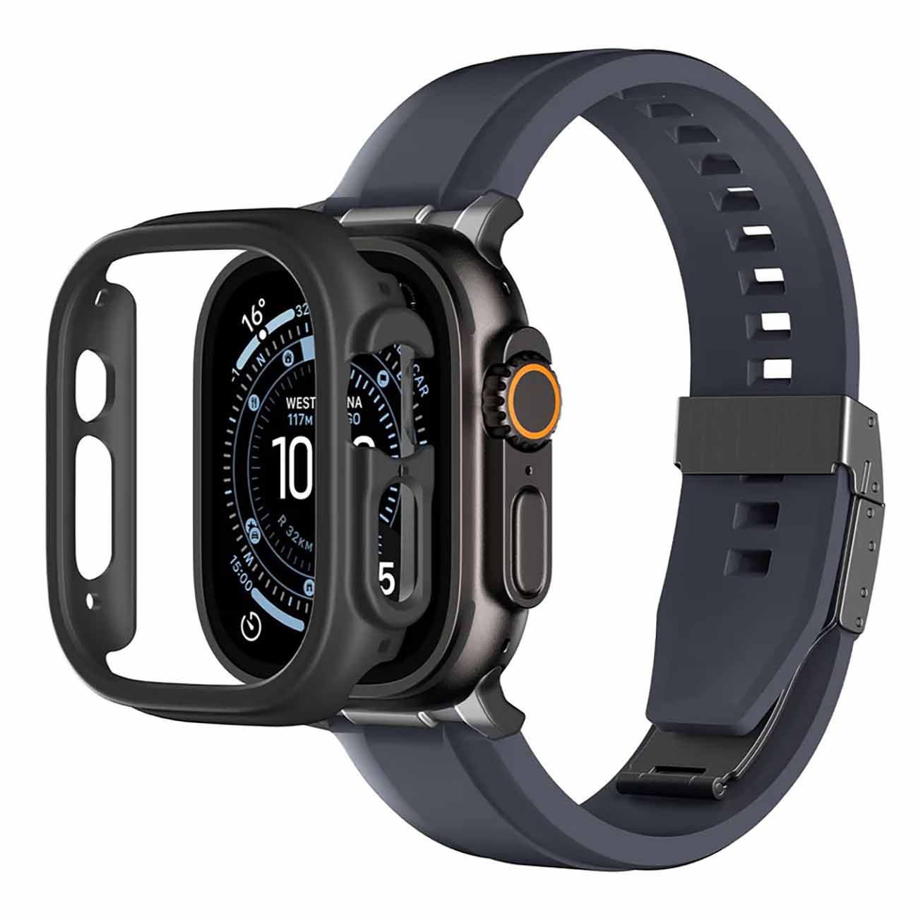 AmazingThing Minimal FrameLite Case for Apple Watch Ultra 3 / Size 49 / Drop Protection / Black