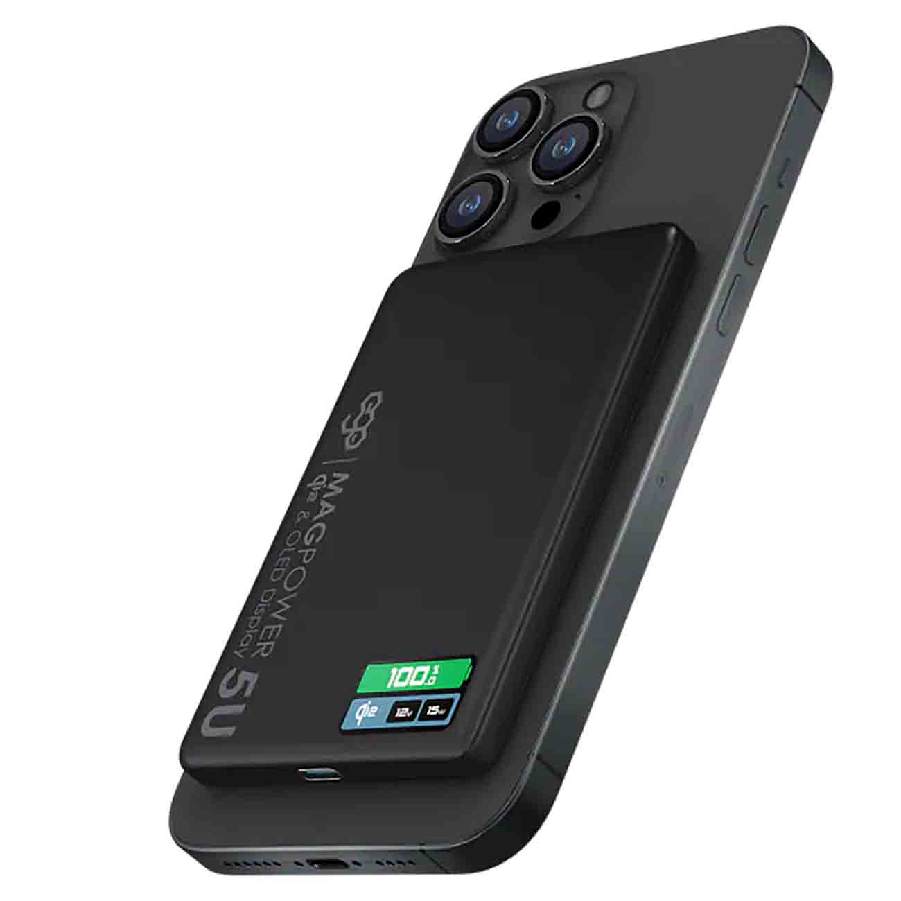 EGO MagPower 5U Magnetic Power bank / 5000 mAh Capacity / MagSafe Compatible / Black