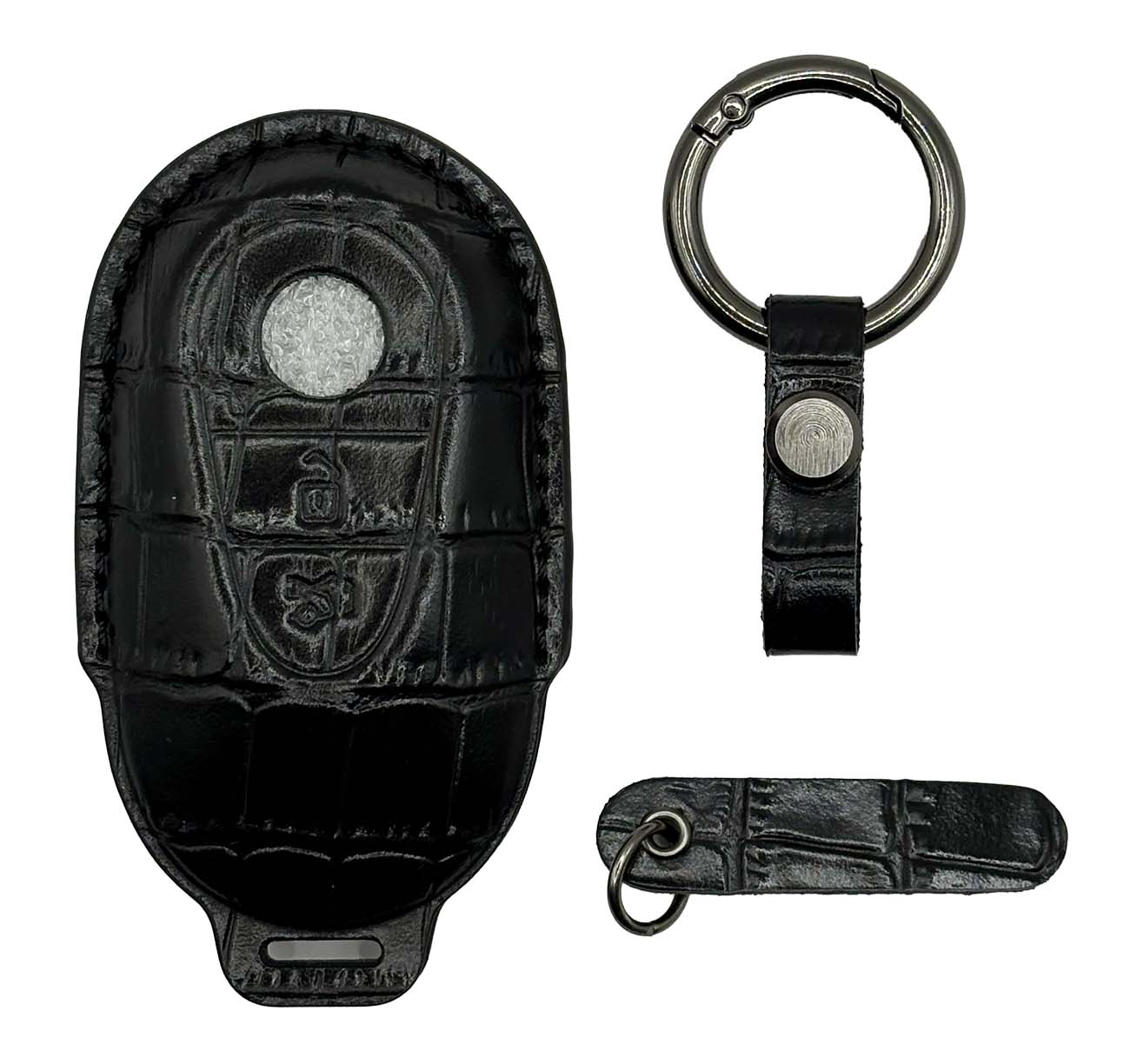 Clava Mercedes 2 Car Key Fob / Premium Leather / Black